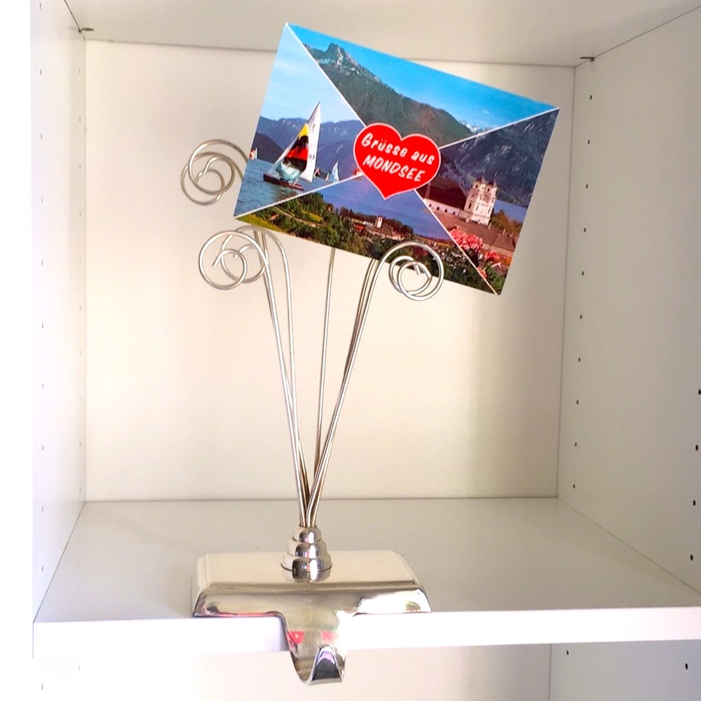 Silver Photo Greeting Cards Stocking Holder
